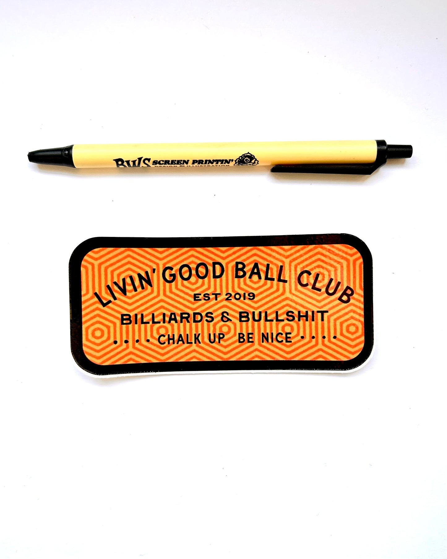 Livin' Good Ball Club Baddest Badge - 3" vinyl sticker billiard pool laptop water bottle  8 ball 9 ball billiards