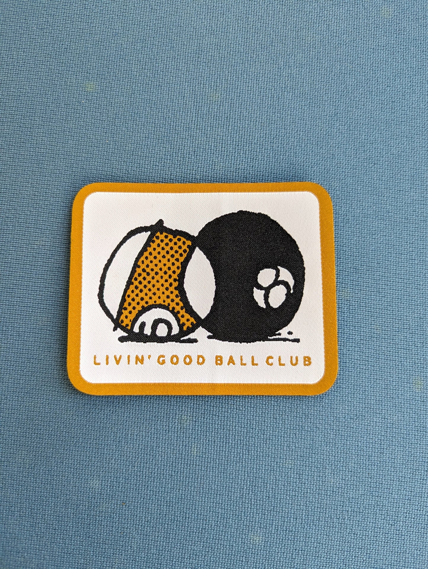 Livin' Good Ball Club Ball Logo patch sticker billiard pool laptop water bottle yeti woven thread 8 ball 9 ball cartoon dishwasher safe