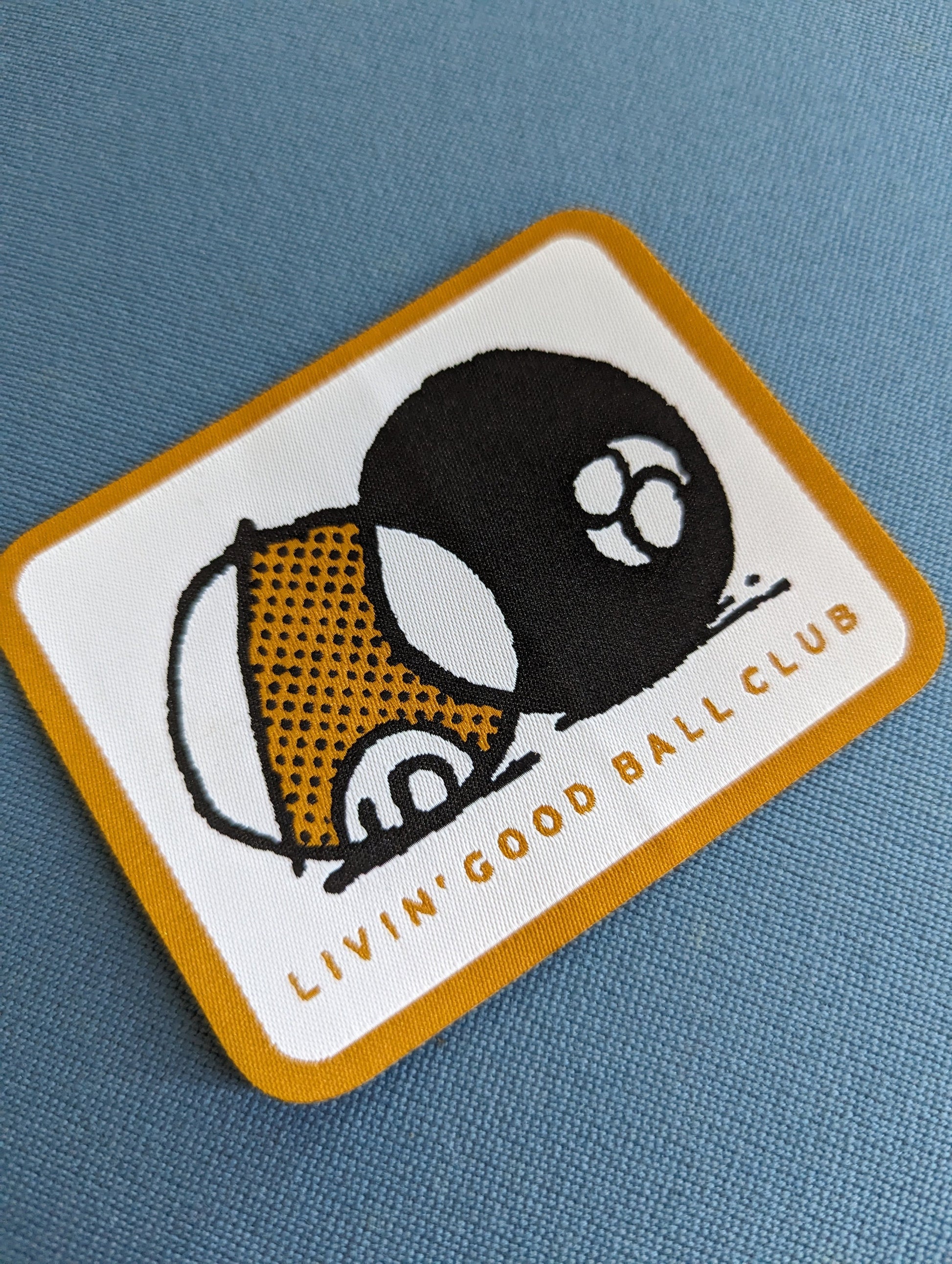 Livin' Good Ball Club Ball Logo patch sticker billiard pool laptop water bottle yeti woven thread 8 ball 9 ball cartoon dishwasher safe