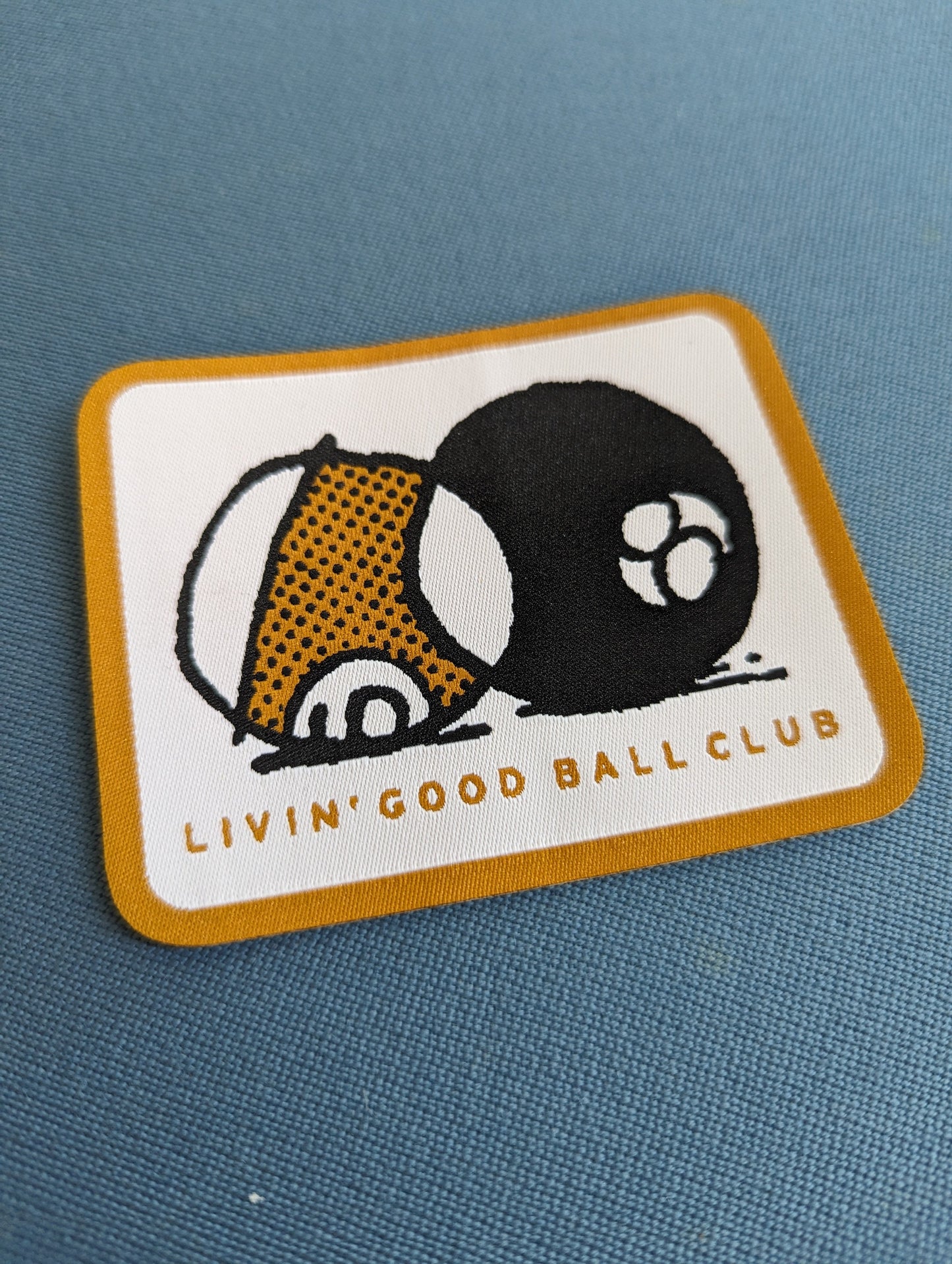 Livin' Good Ball Club Ball Logo patch sticker billiard pool laptop water bottle yeti woven thread 8 ball 9 ball cartoon dishwasher safe