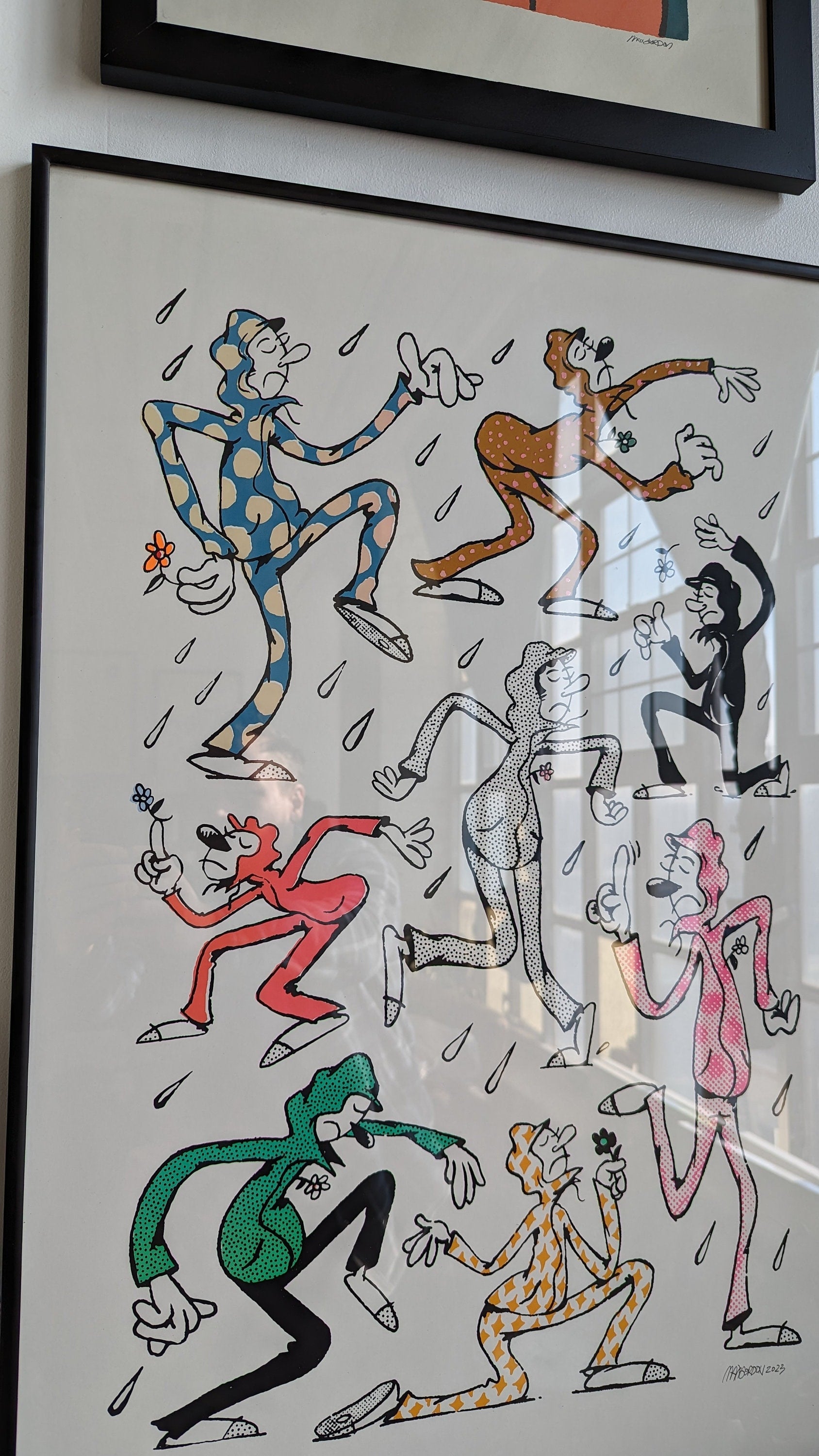 Dancing Rain Dudes Screen Print 20x30 16 colors!